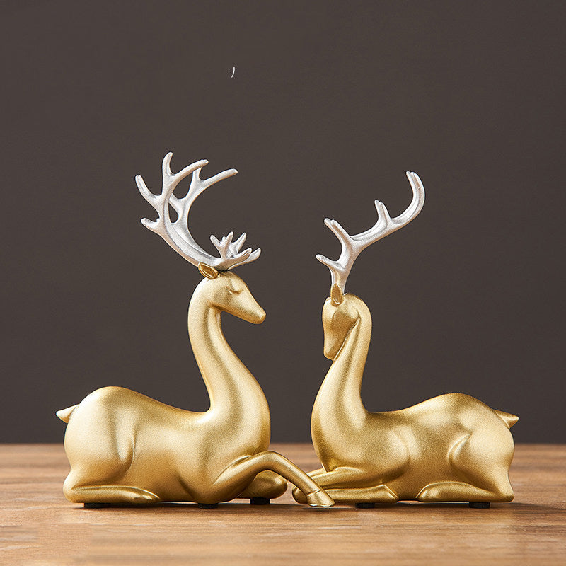 Couple Deer Ornaments Nordic Modern Light Luxury