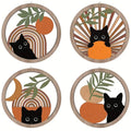 4Pcs Wall Art decor, Bohemian wall hanging sculpture, Hollowed-out Design for living room, bedroom, country courtyard