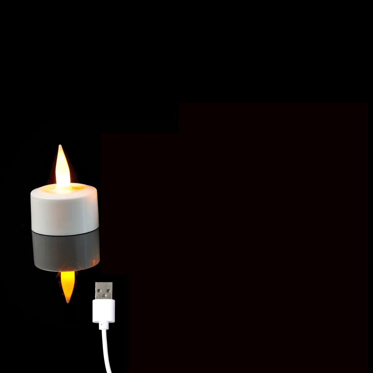 1/2/3/4 Pieces Yellow Light LED Candles With USB Charge,Flameless Decorative Wedding Christmas Rechargeable Tea Lights