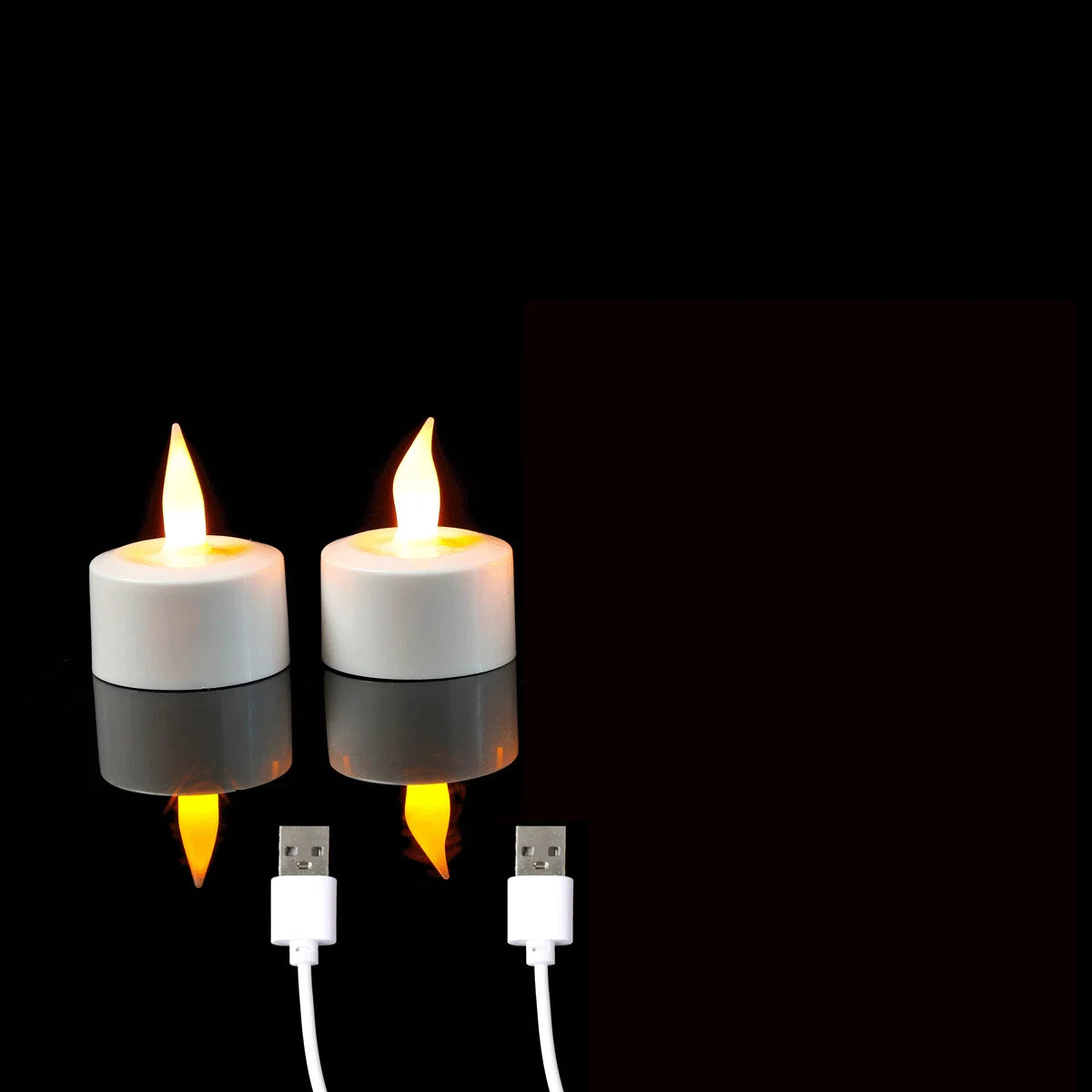 1/2/3/4 Pieces Yellow Light LED Candles With USB Charge,Flameless Decorative Wedding Christmas Rechargeable Tea Lights