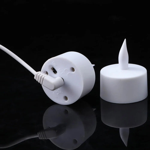 1/2/3/4 Pieces Yellow Light LED Candles With USB Charge,Flameless Decorative Wedding Christmas Rechargeable Tea Lights